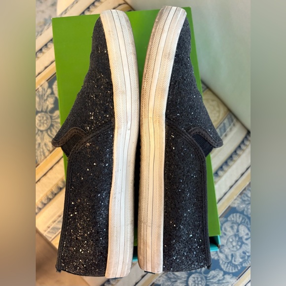 Keds x Kate Spade Women’s Slip On Double Decker Black Glitter Sneakers Size 7.5 - Picture 4 of 8